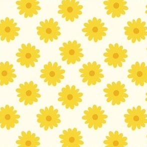 Bold Diagonal Minimal Spring Floral Flowers in Yellow Orange Cream