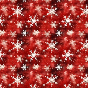 White Snowflakes on Red