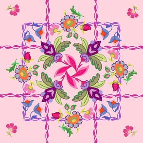 persian rotating floral pink multicolor