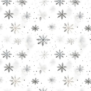 Snowflakes on White