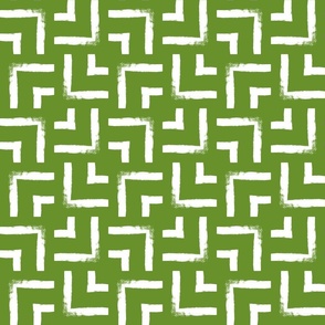green and white weave geometric /medium