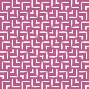 pink and white weave geometric/  small