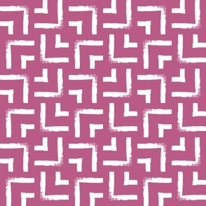 pink and white weave geometric/ medium