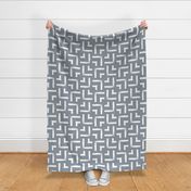 grey and white weave geometric/large