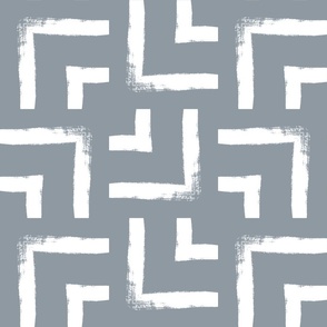grey and white weave geometric/large