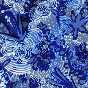 trippy cobalt abstract wallpaper scale