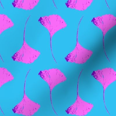 Pop Art Pink Blue Ginkgo Leaves Forage