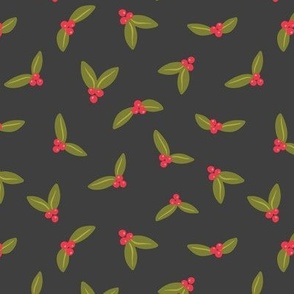 Vintage Holly Berries_Gray_6x6