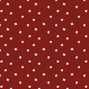 Suiting Vermillion Deep Red Small Flowers