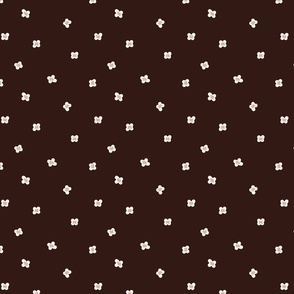 Suiting Chocolate Brown Small Flowers