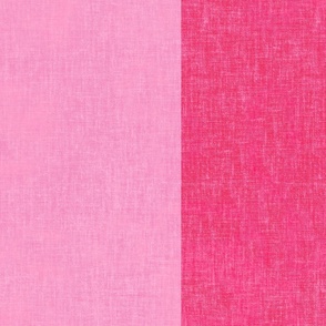 Textured linen large thick stripe wallpaper in hot fuchsia pink and rich candy pink 