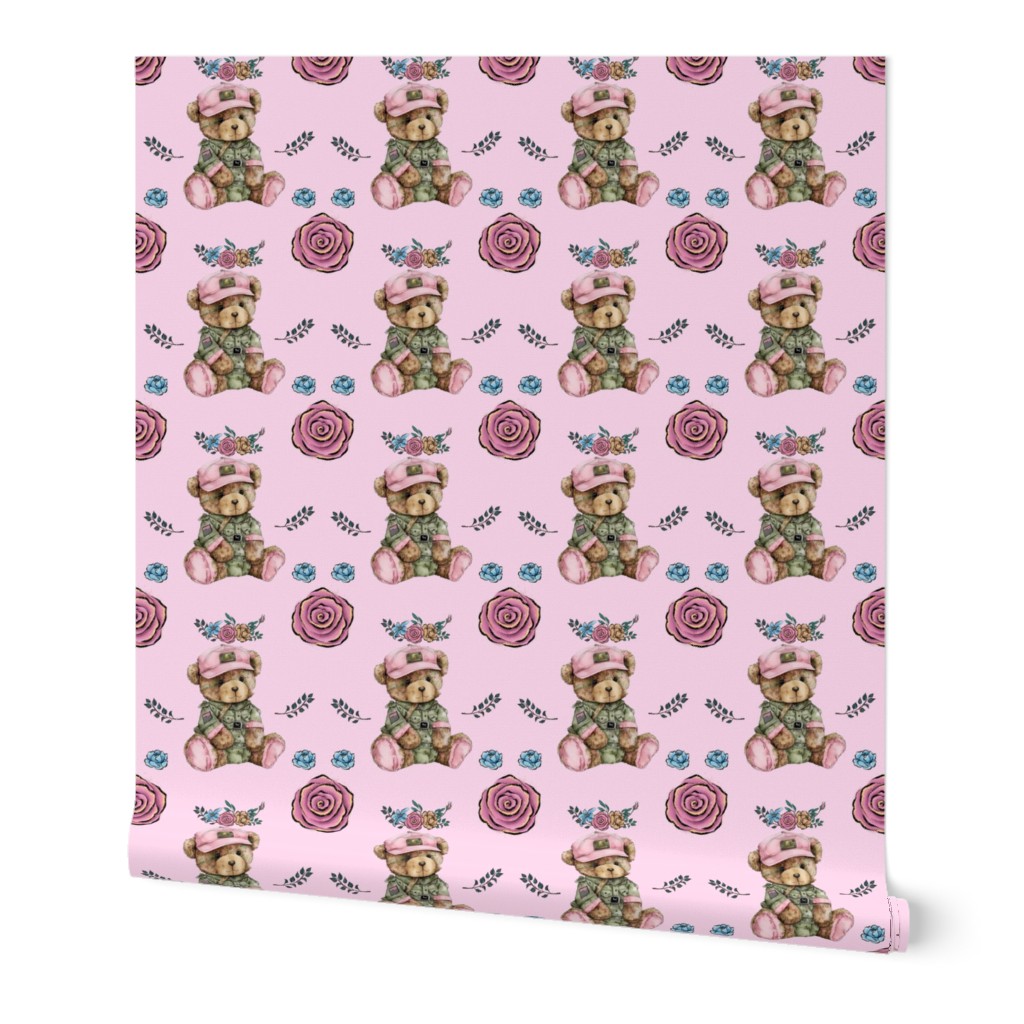 Bears and Roses (pink)