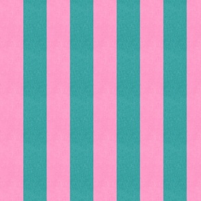 Textured linen large thick stripe wallpaper in hot fuchsia pink and teal turquoise green 
