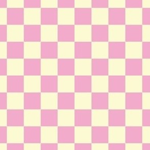 Soft Pink and Cream Checkerboard