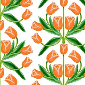 Orange Tulip Damask