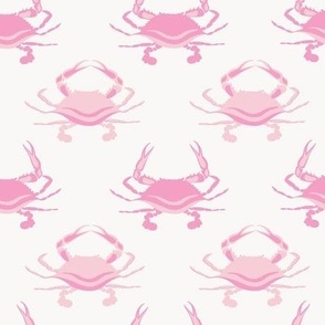 Medium-scaled crab pattern inspired by the ocean and sea in colors of pink and off-white.
