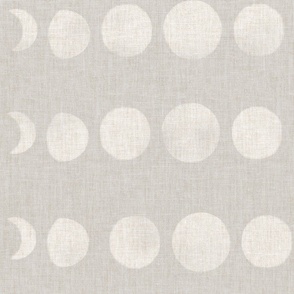 watercolor moon phases - linen look grey