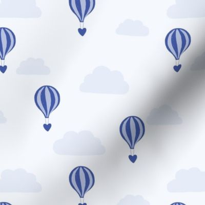 Hot Air Balloon Hearts in Blue