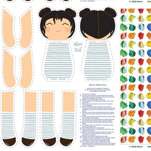 MiaLa Mori Doll Cut and Sew Pattern ~ Colorful Dots and Stripes