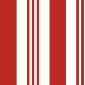 Candy Cane Stripes (Large) - Poppy Red and Natural White (TBS205)