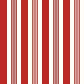 Candy Cane Stripes (Medium) - Poppy Red and Natural White ( TBS205)