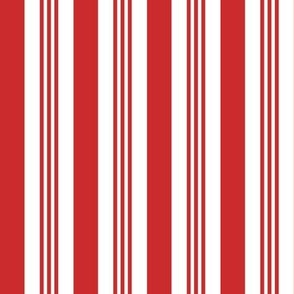 Candy Cane Stripes (Medium) - Ruby Red and White  (TBS205)