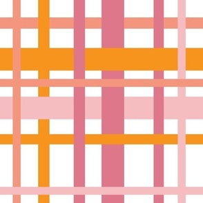 Multi-Color Plaid Orange and Pink