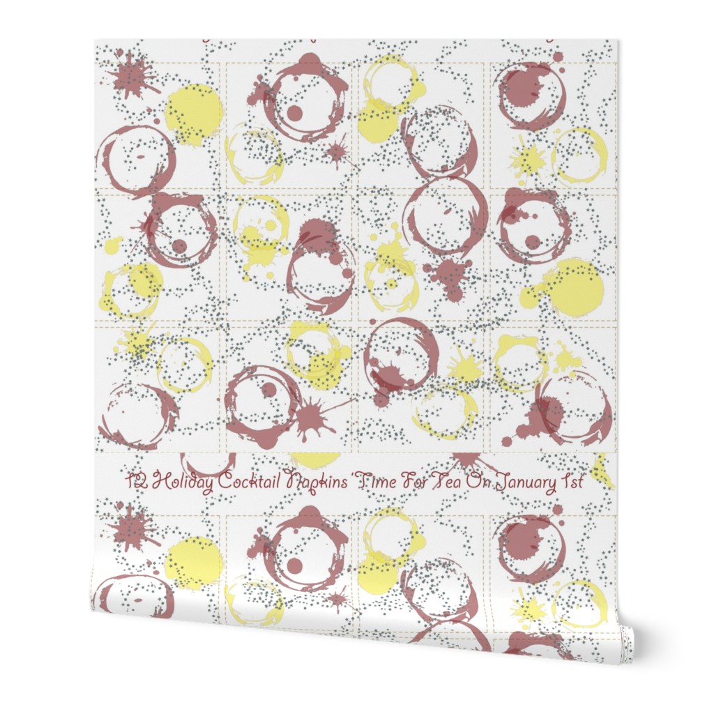 12 Christmas New Year Cocktail Napkins