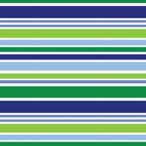 Multi Stripe Blue and Green