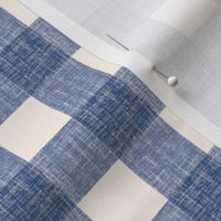 Country picnic_blue Cream linen texture _1in  Gingham 