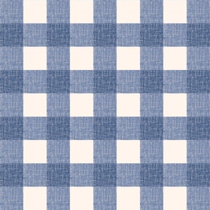 Country picnic_blue Cream linen_2in large Gingham 