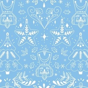 nutcracker holiday xmas christmas fabric blue