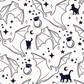 Halloween Magic Bat and Cat Cream-Black BelindaB Designs 