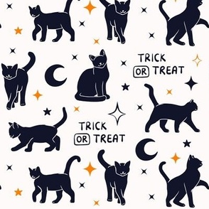 Halloween Cat Trick Or Treat Black BelindaBDesigns