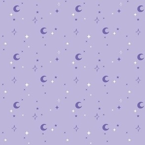Magic Moons and Stars Purple BelindaB Designs