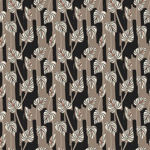 SMALL painterly abstract fall floral - east fork monochrome taupe black and off white