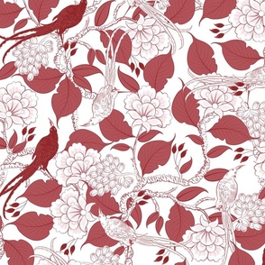French Country Garden Red Large scale 24''