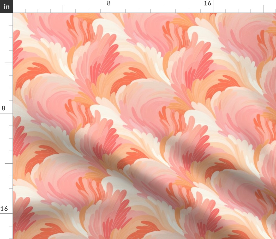 Eyre feathers soft pink and orange 
