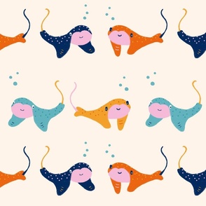 Cute stingrays with dots - multicolor 