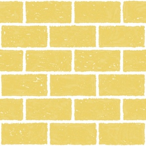 Zafferano Yellow Painted Bricks Wallpaper