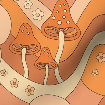 Trippy Mushroom - Earth tones 