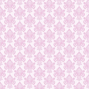 Fancy Pink Fleur de Lis Stripes -4 inch