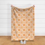 Cute Orange Foxes in Cheater Quilt