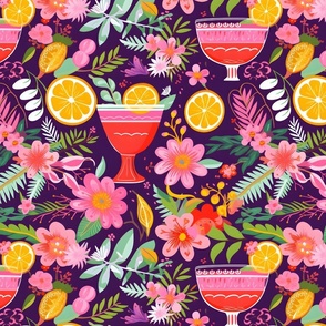Sunny cocktails wallpaper and cocktails fabric