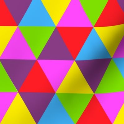 Neon rainbow colors triangle pattern