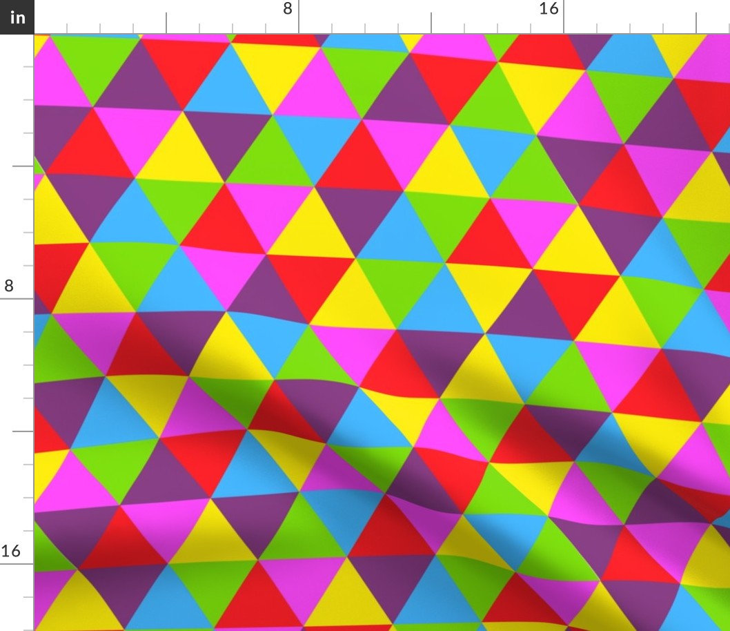 Neon rainbow colors triangle pattern