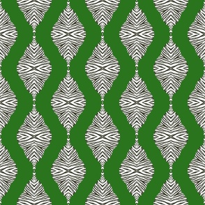 Dark green Zebra Ogee / Medium