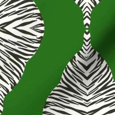 Dark green Zebra Ogee / Large