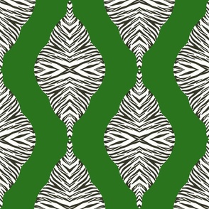 Dark green Zebra Ogee / Large