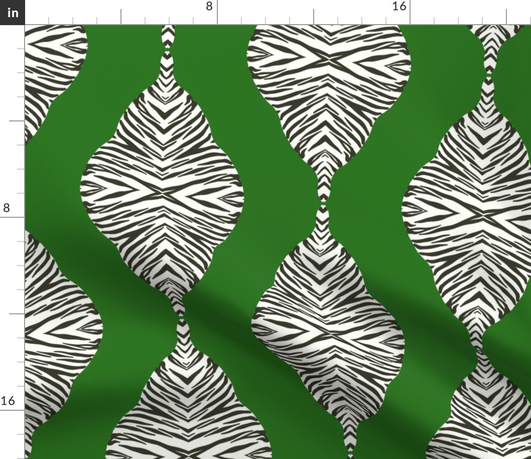 Dark green Zebra Ogee / Large